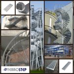 Geradläufige Treppe mit zwei Stützen im Treppenauge bei Ferrostep erhältlich